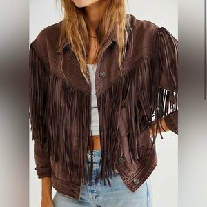 New Women's We The Free After Hours Fringe Denim Jacket!!